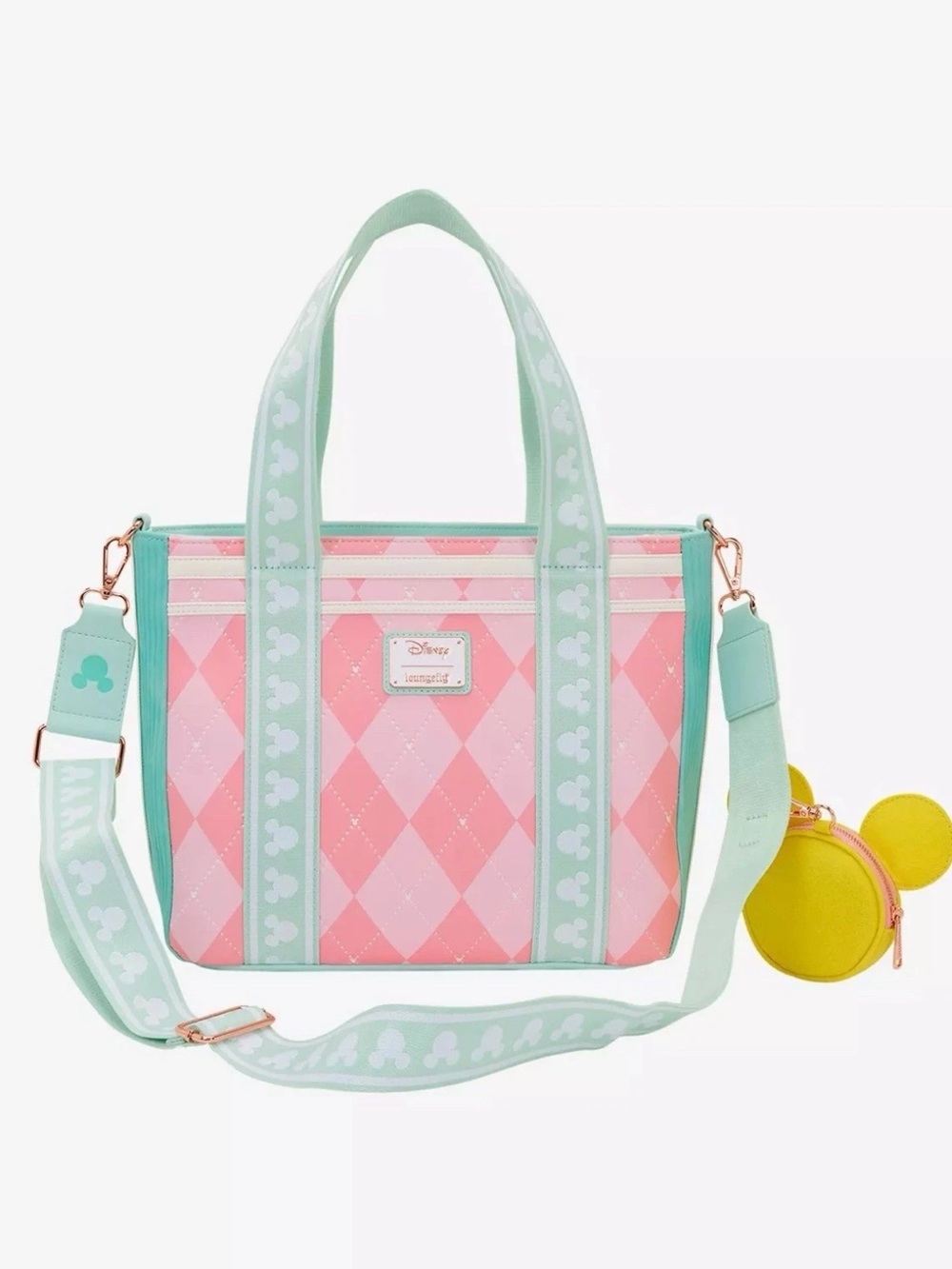 Loungefly Disney Mickey Mouse Tennis Crossbody Bag/ Tote With Coin Purse Bag NEW